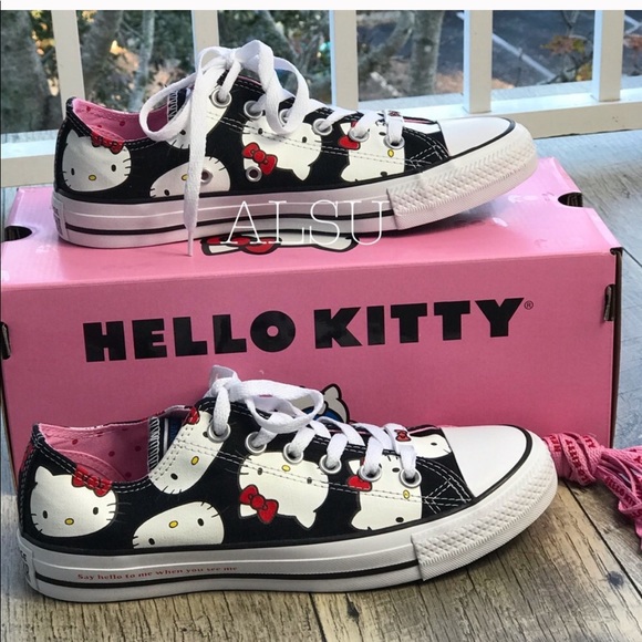 Conv & Hello Kitty Ctas OX Black Prism Pink Kid’s - Picture 3 of 8
